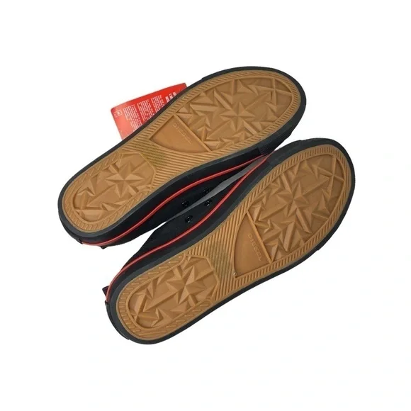 Diesel S-Athos Low Canvas Sneakers Black Red 8.5
